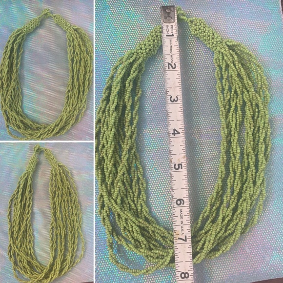 Handmade beaded necklace with matching earrings. - Picture 6 of 7